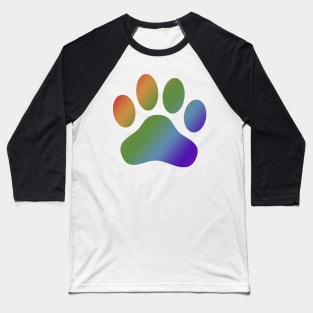 Rainbow Dog paws Baseball T-Shirt
